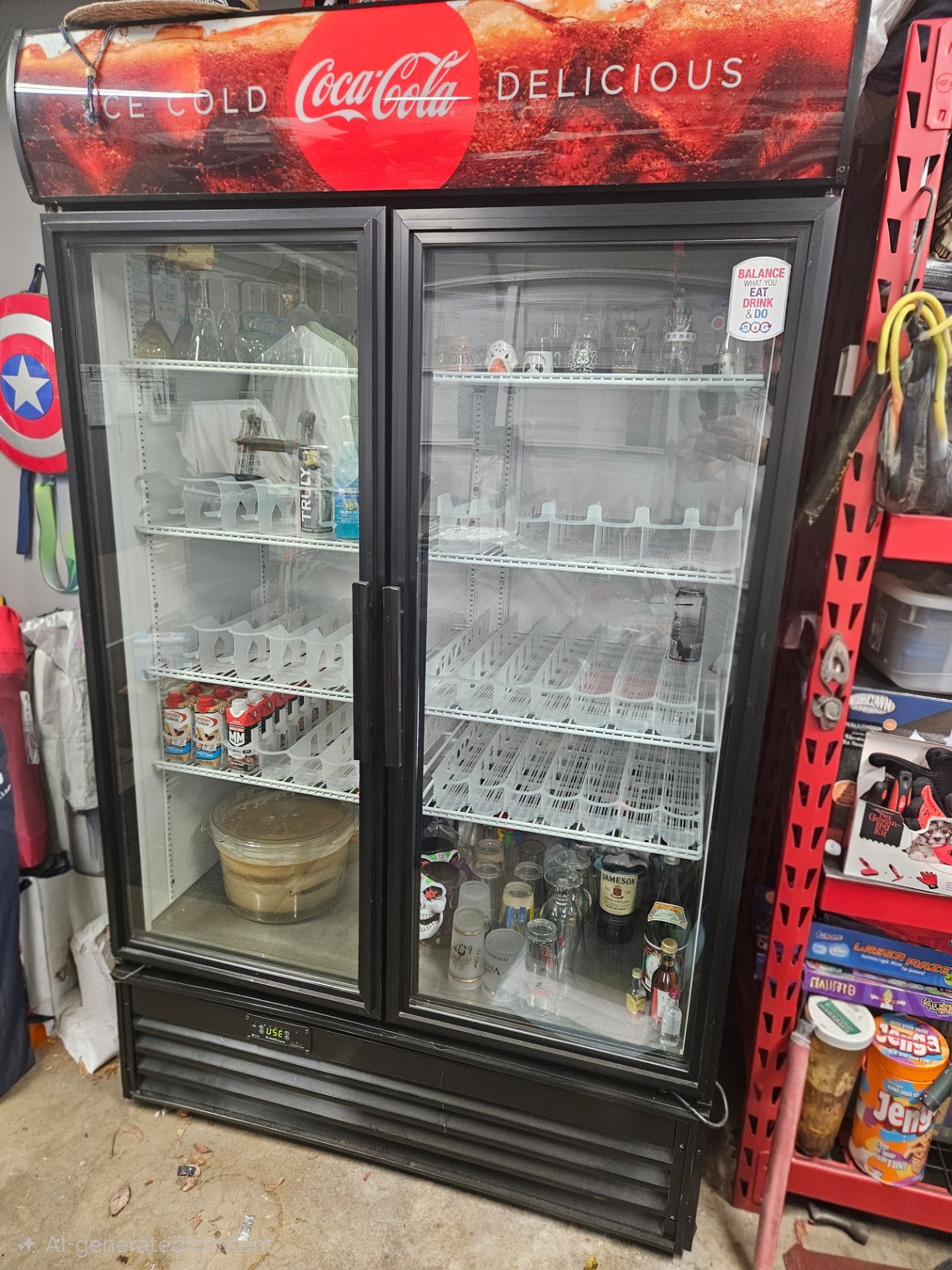 Coca-Cola double glass door refrigerator