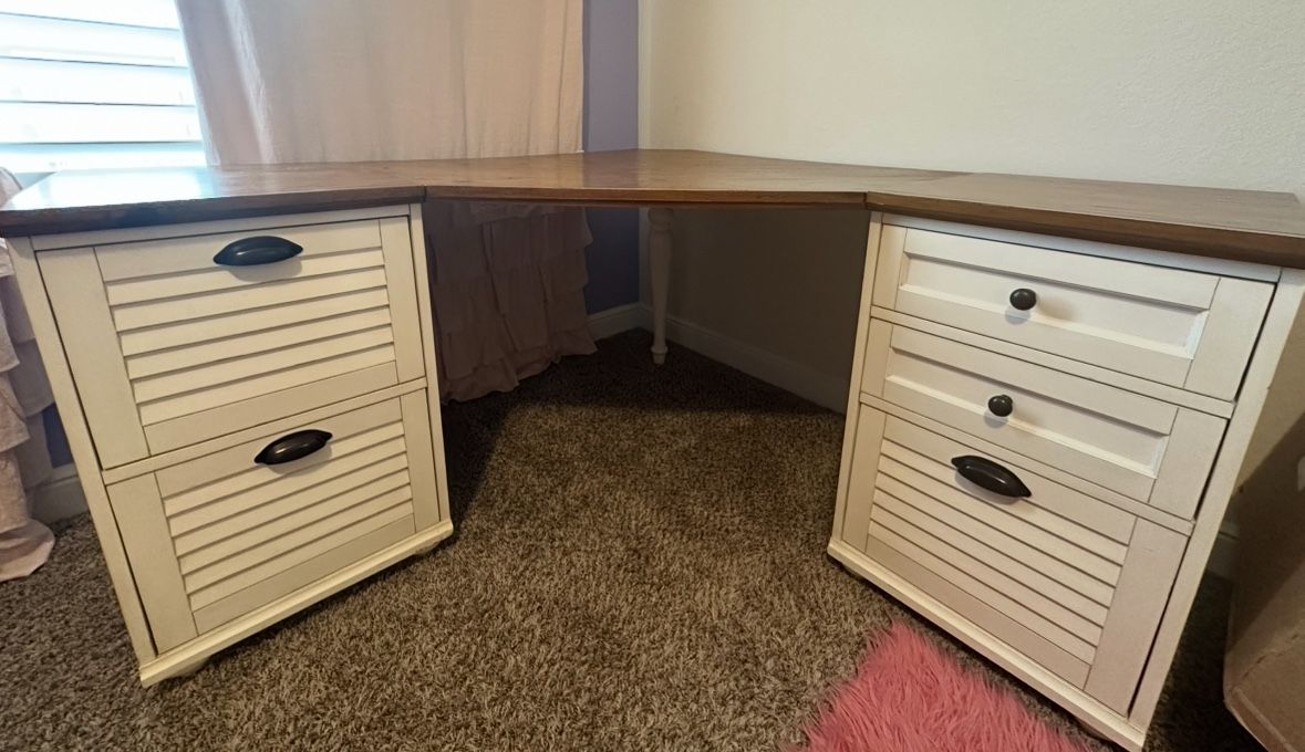 Pottery Barn Wood Corner Desk