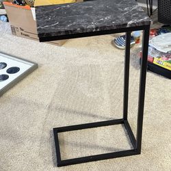 Faux Black Marble Side Table