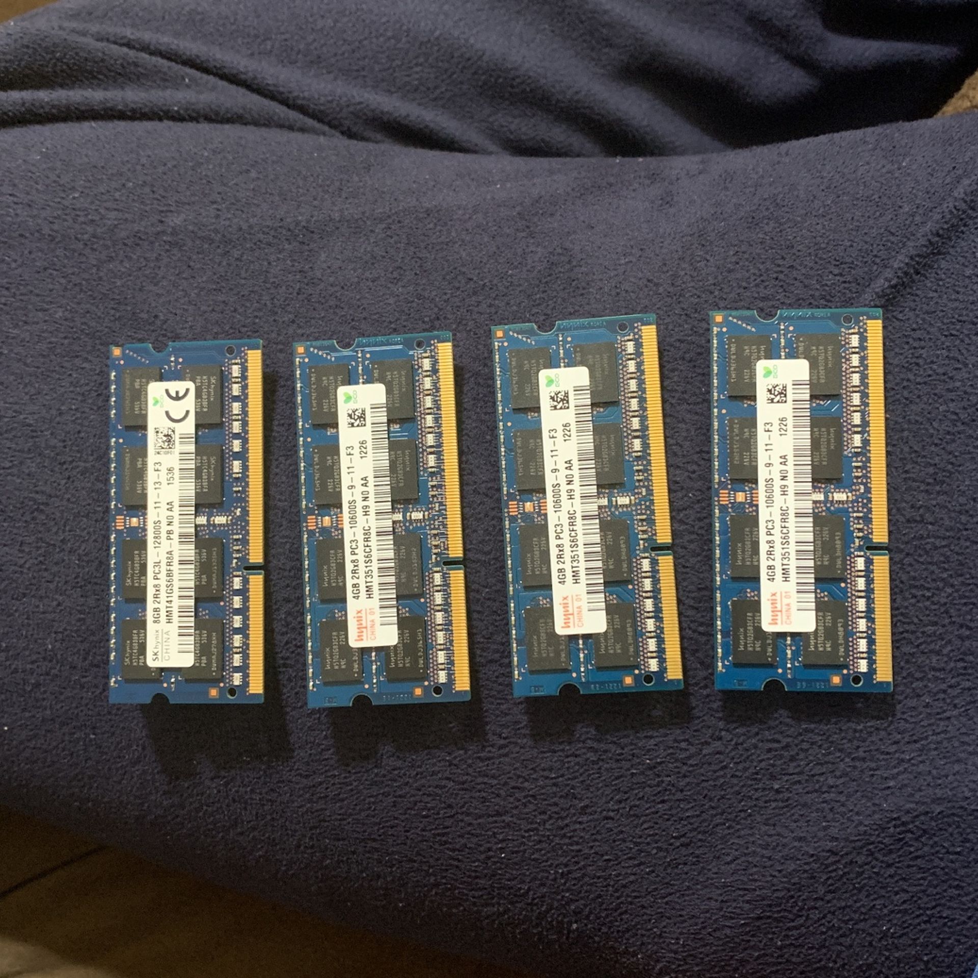 (4) SK HYNIX 16GB 2RX8 DDR4 SO-DIMM PC4-21300 2666MHZ Memory Module HMA82GS6JJR8N-VK