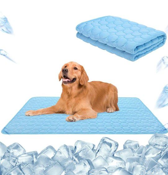 Dog Self Cooling Mat for Small Medium Large Dogs, Ice Silk Soft Absorbent Non-Slip Cool Mat Machine Washable Summer Reusable Training Pad for Cat Pupp