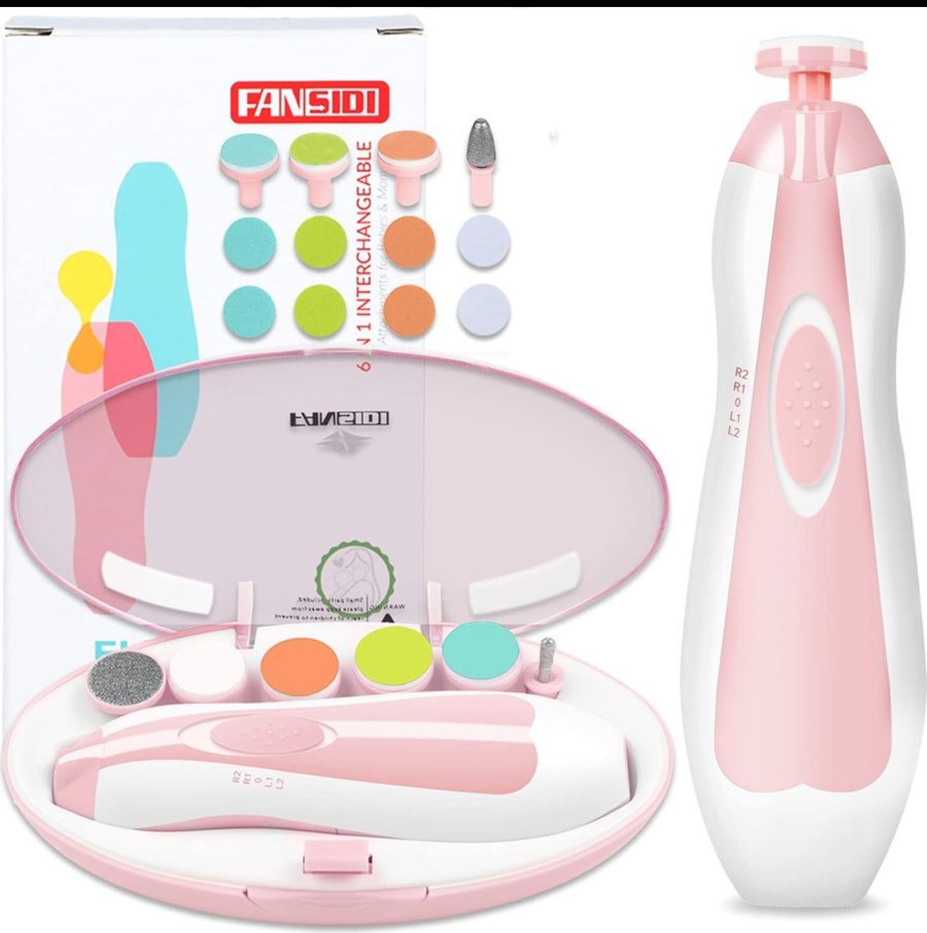 FANSIDI Baby Nail File Electric Nail Trimmer Safe Baby Nail Clippers Manicure Set