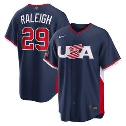 2026 USA Nike World Baseball Classic Cal Raleigh Road Stadium Jersey NWT Men’s L