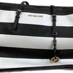 Michael Kors Black And White Tote Bag