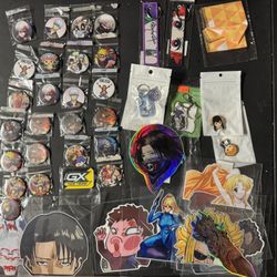 Anime Pins Stickers Keychains  
