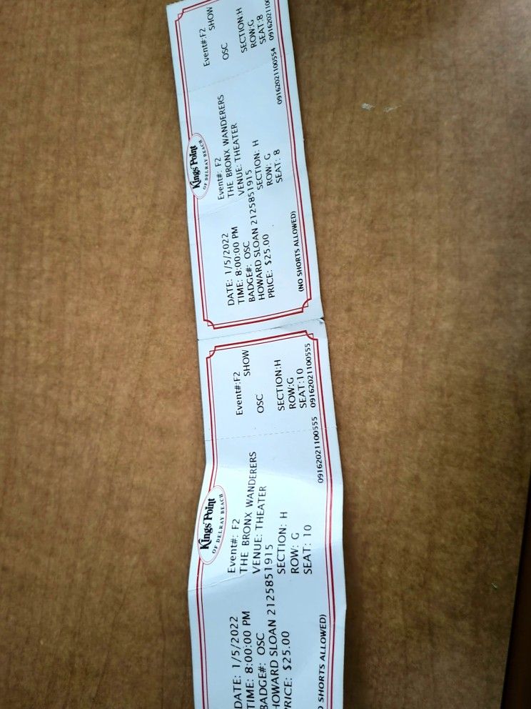 Bronx Wanderers 1/5/2022 Kings Point Theater