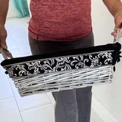 Storage basket color silver like new size 16”x 12” x 5”H