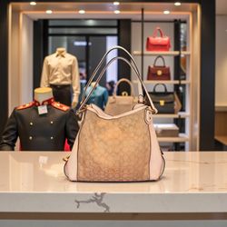 Coach Edie 31 Shoulder Bag in Signature Jacquard with Leather Trim