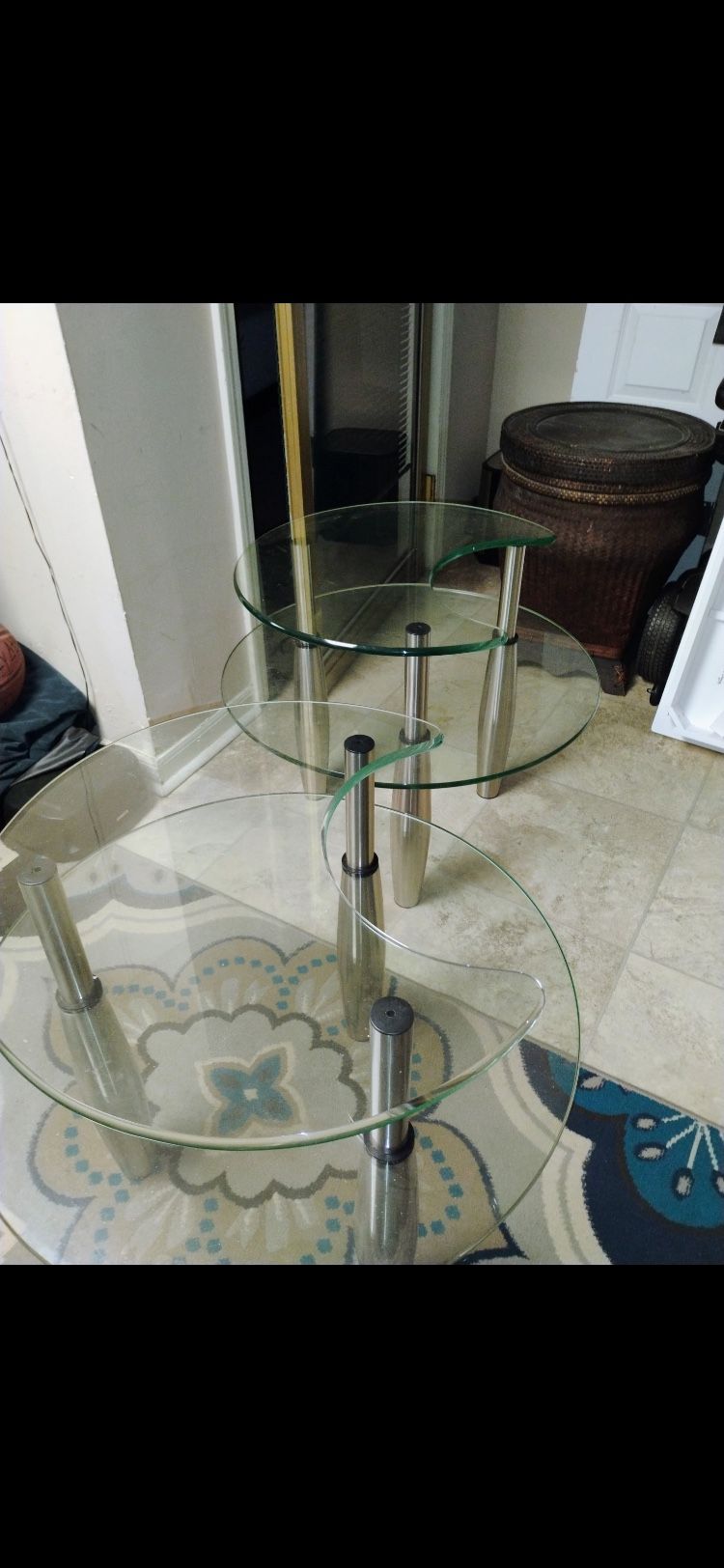 Two matching glass End tables