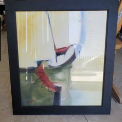 Modern Signed Erin Carter Picture In Black Wood Frame 