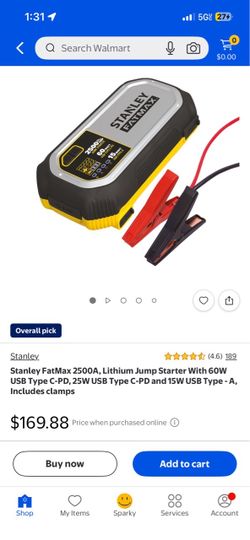 Stanley FatMax 2500A Lithium Jump Starter