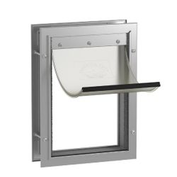 Hakuna Pets Medium White Deluxe Aluminum Pet Door New!!