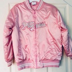 Little Girls Clothes Disney Store Little Girls Youth Pink Vintage Satin Varsity Jacket Size Medium 10/12
