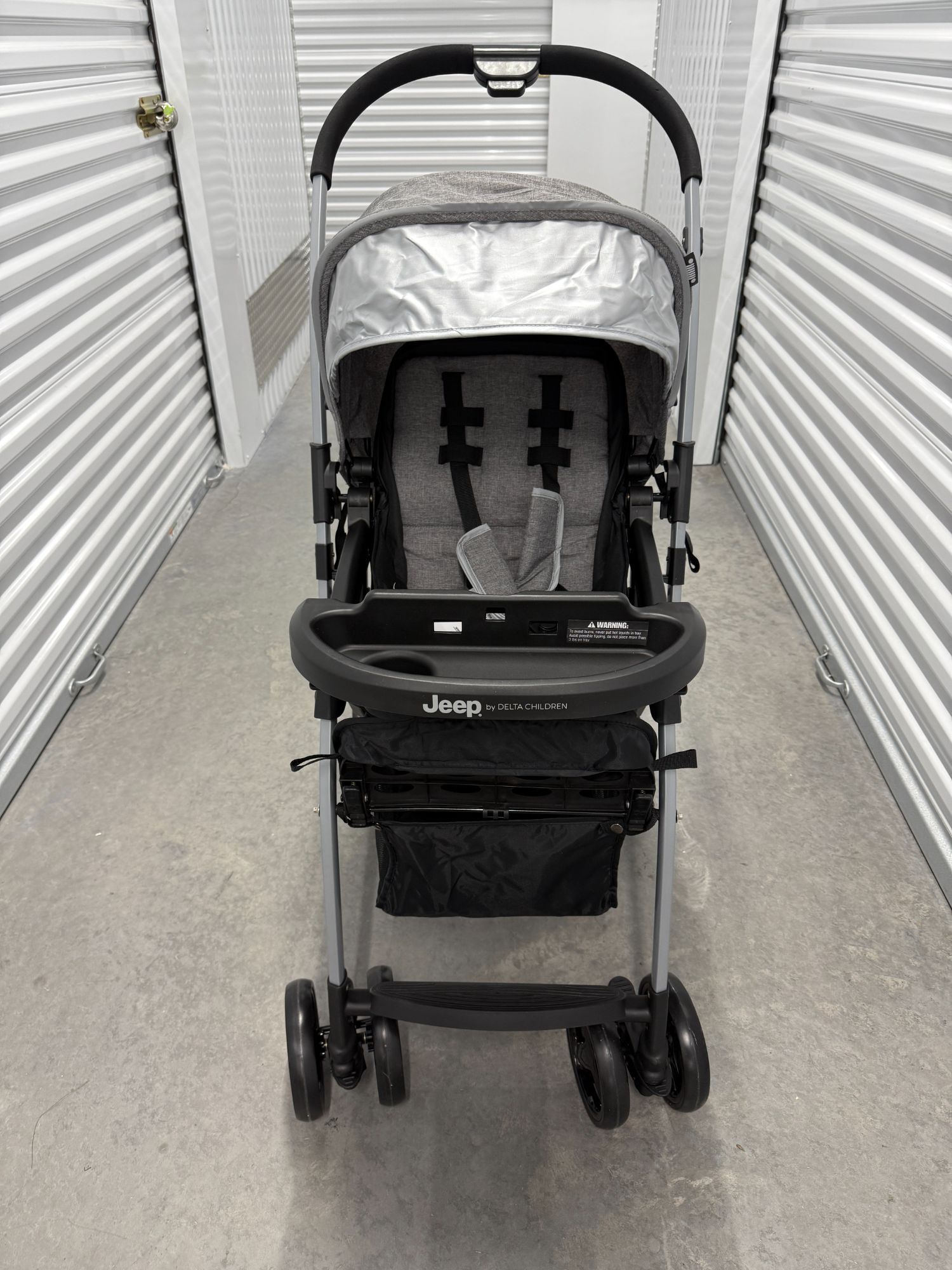 New Delta Children Jeep Reversible Handle Stroller Gray Tweed Collapsible