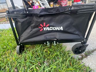 YACONA Folding Wagon Cart – Collapsible Utility Garden Beach Camping Cart