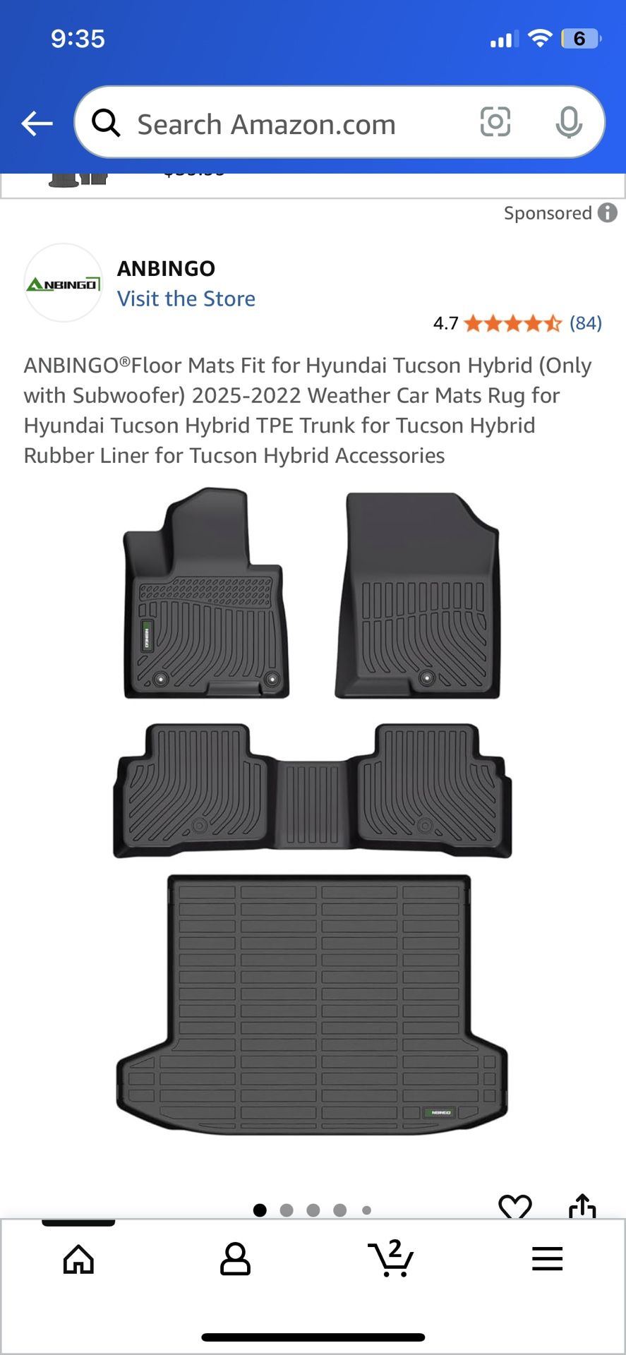 Hyundai Tucson Weather Mats (brand New)