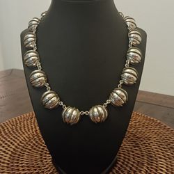 Vintage Taxco Mexico 925 Sterling Silver & Brass Necklace
