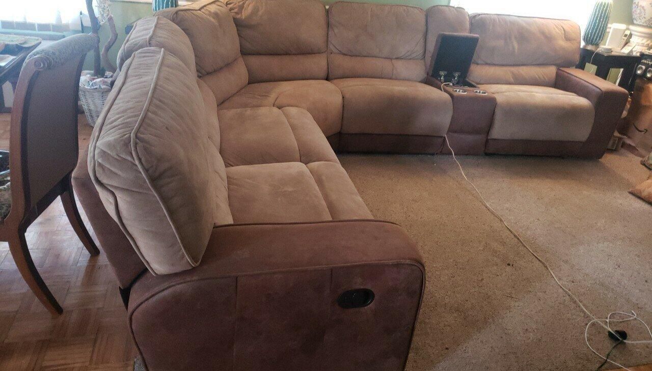 Reclining Suede Sectional