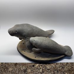 Chris Dixon 1990 Manatee, Mother And Baby. 