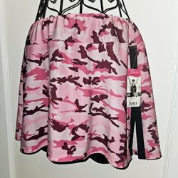 NWT SKIRT SPORTS Gym Girl Ultra Pink Camo Workout Shorts Overskirt M