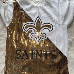 New Sequin Saints Shirt Dress