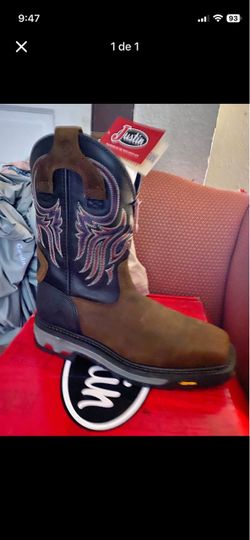 Botas justin Sz 12D steel toe