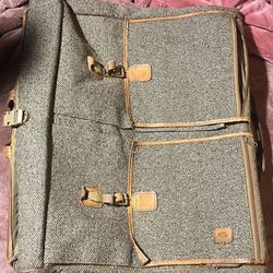 Hartmann Tweed Leather Hanging Garment Bag Vintage Luggage 26” x 40”