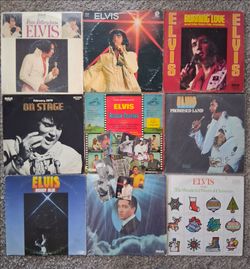 Elvis records and trading cards