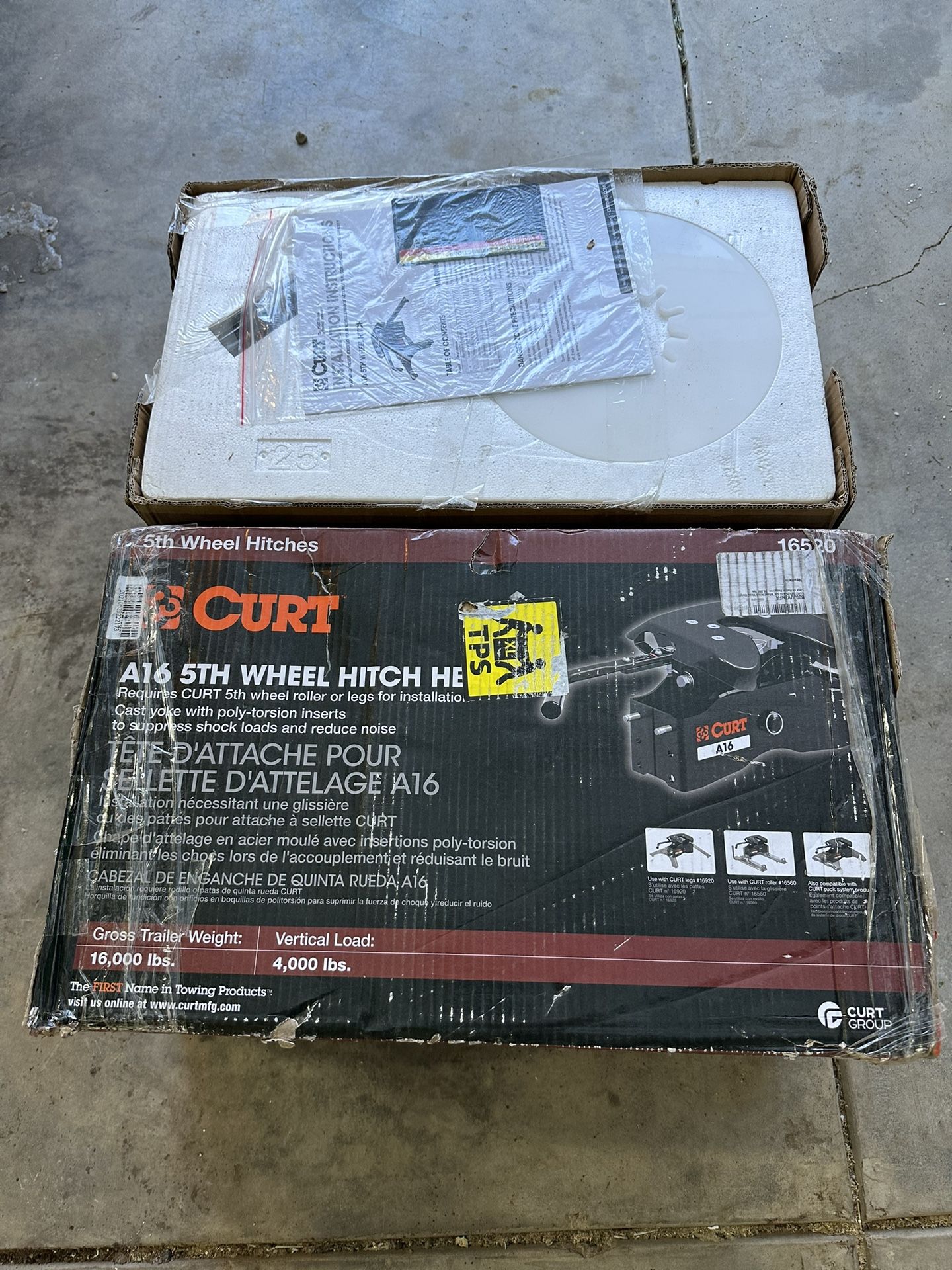 Curt 16520 A16 5th Wheel Hitch Head Only, 16,000lbs