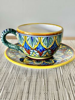 Deruta Large Cup and Saucer