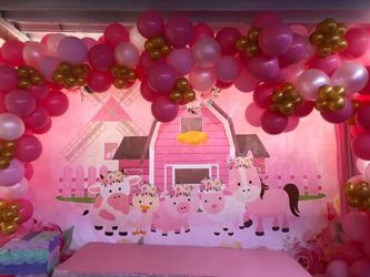 Pink Farm Backdrop