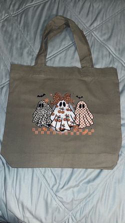 Halloween Ghost Canvas Tote Bag