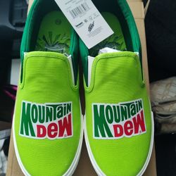 Brand New Men's Mountain Dew Slip On Canvas Shoes