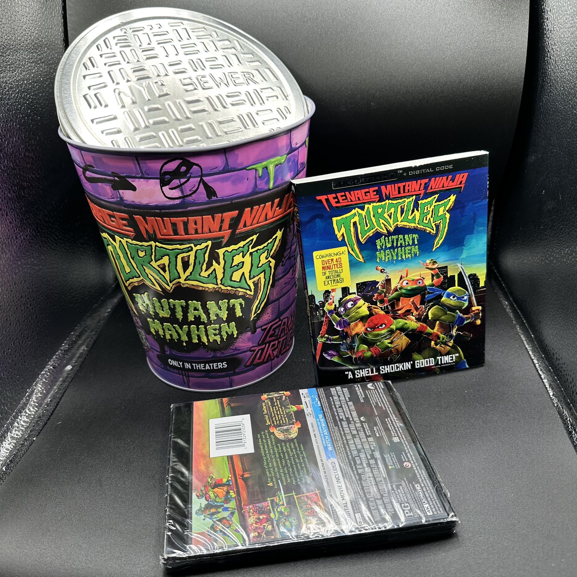 New* Teenage Mutant Ninja Turtles: Mutant Mayhem 4K UHD Blu-ray Popcorn Bucket