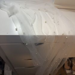 See Through Table Cloth With Pearls