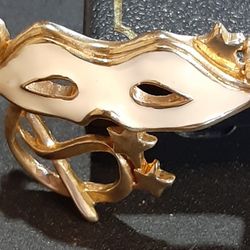 Vintage White Enamel Pin