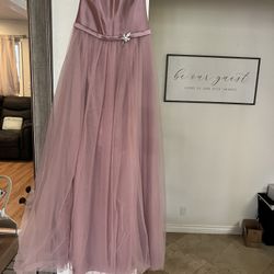 Mauve Pink Tulle Dress - 0