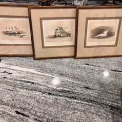Wall Art: Set Of 3 Painting lithographs, created by David Roberts, R.A.