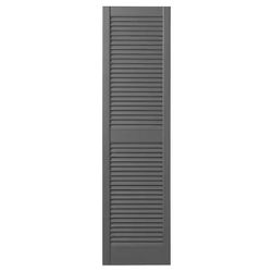 Ply Gem 15" x 51" Open Louvered Polypropylene Shutters Pair, Gray