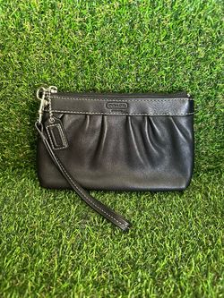 Vintage y2k leather coach wallet wristlet black