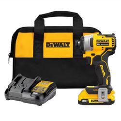 DEWALT Atomic 20V Max Lithium-Ion Brushless Cordless Compact 1/4 in. Impact Driver Kit with 2.0Ah Battery and Charger
