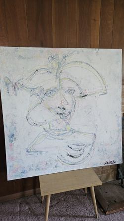 Abstract Art Painting 46x46 Signed