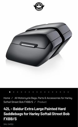 Viking Bags 42L Hard Saddlebags Harley Softail Street Bob