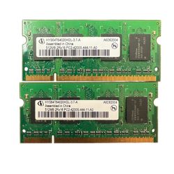 1GB DDR2 Laptop RAM — 2x 512MB Infineon