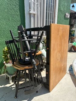 Dinner set of 6 chairs original wood