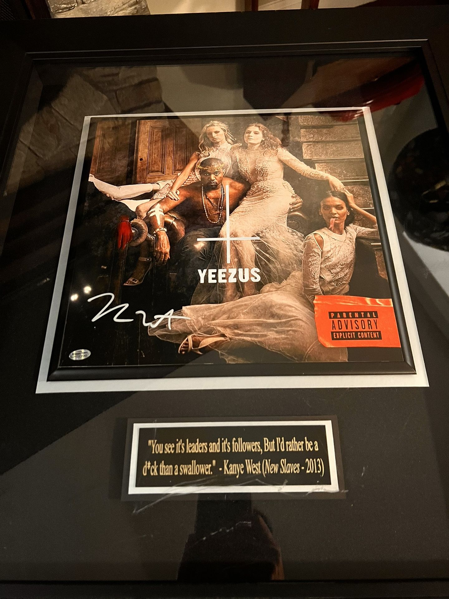 Kanye West Signed album cover. Yeezus (Millionaire Gallery)