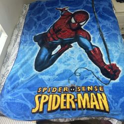 Officially Licensed Marvel Spider-Man themed fleece plush throw blanket S9”x80”, Full Size featuring the “Spider-Sense Spider-Man” Boys