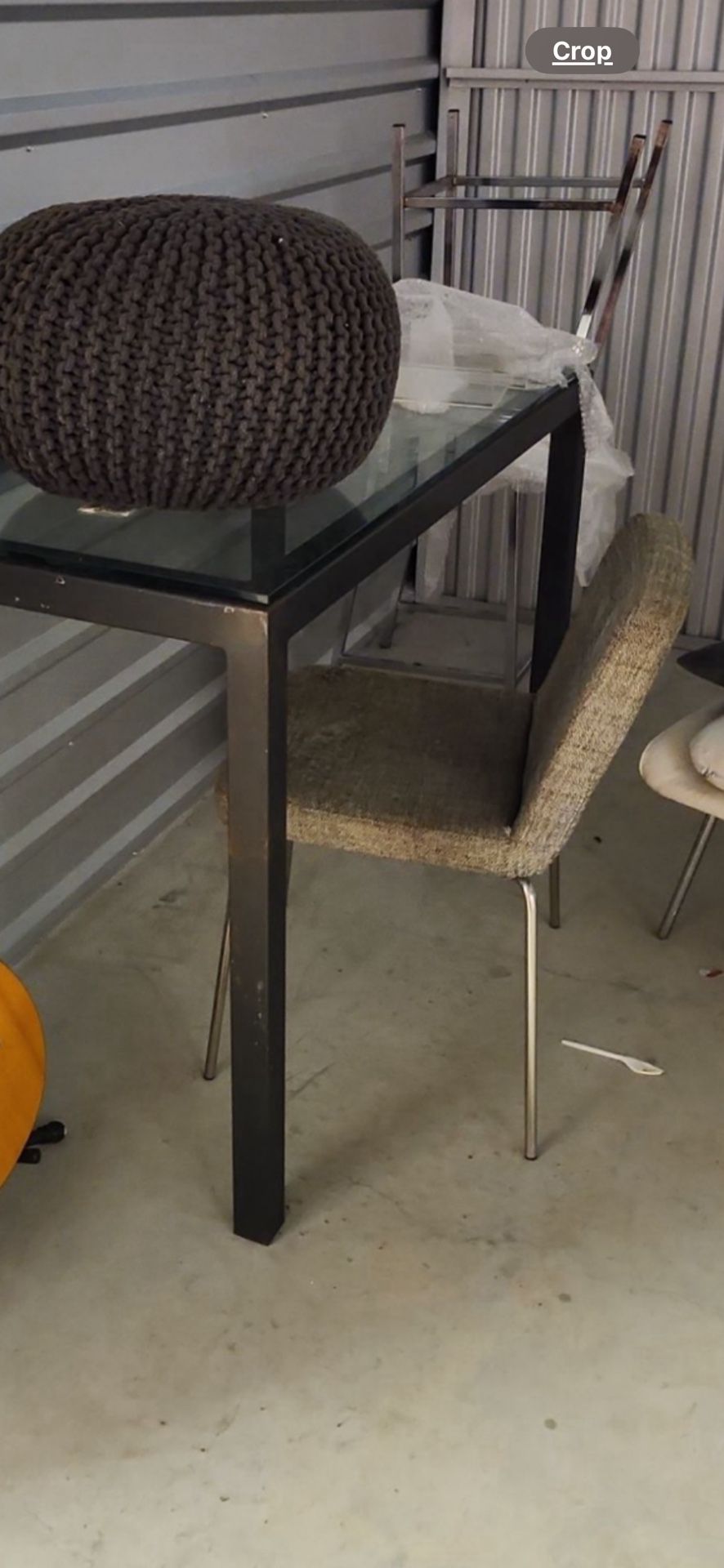 Heavy METAL Frame with 3/4-1inch thick glass tabletop