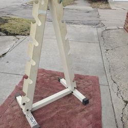 KEYS 2-TIER DUMBBELL RACK  3' WIDE
DISASSEMBLED 
7111.S WESTERN WALGREENS 
$65. CASH ONLY AS IS