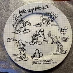 2 Mickey Mouse Dinner Plates Sketchbook Collection